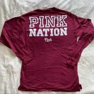 VS PINK Maroon Long Sleeve Top